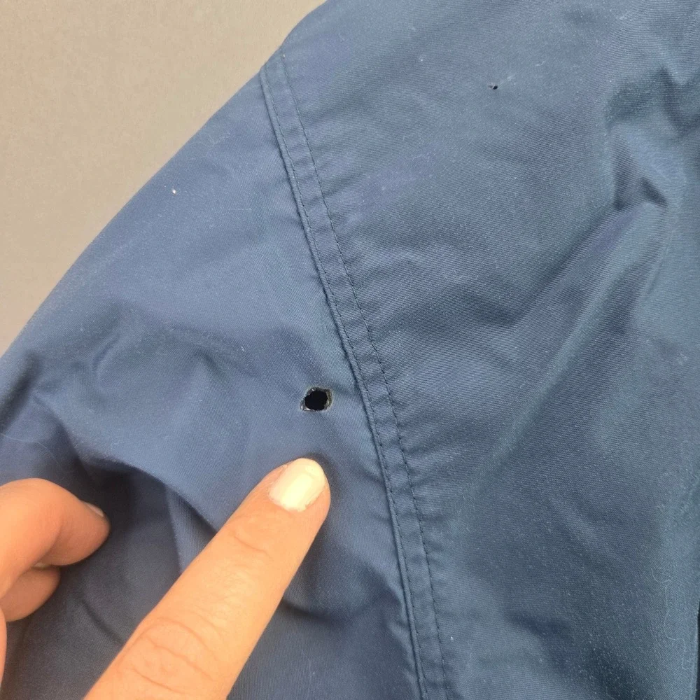 Patagonia Shelled Synchilla Jacket Medium Blue Fleece Lined Nylon Bomber Vintage